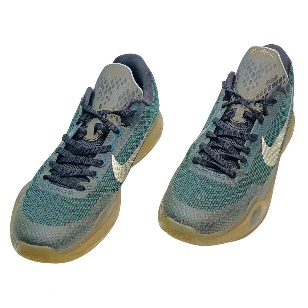 Nike Kobe 10 Emerald City Deep Royal Blue Green 726067-308 Kids Size 7Y